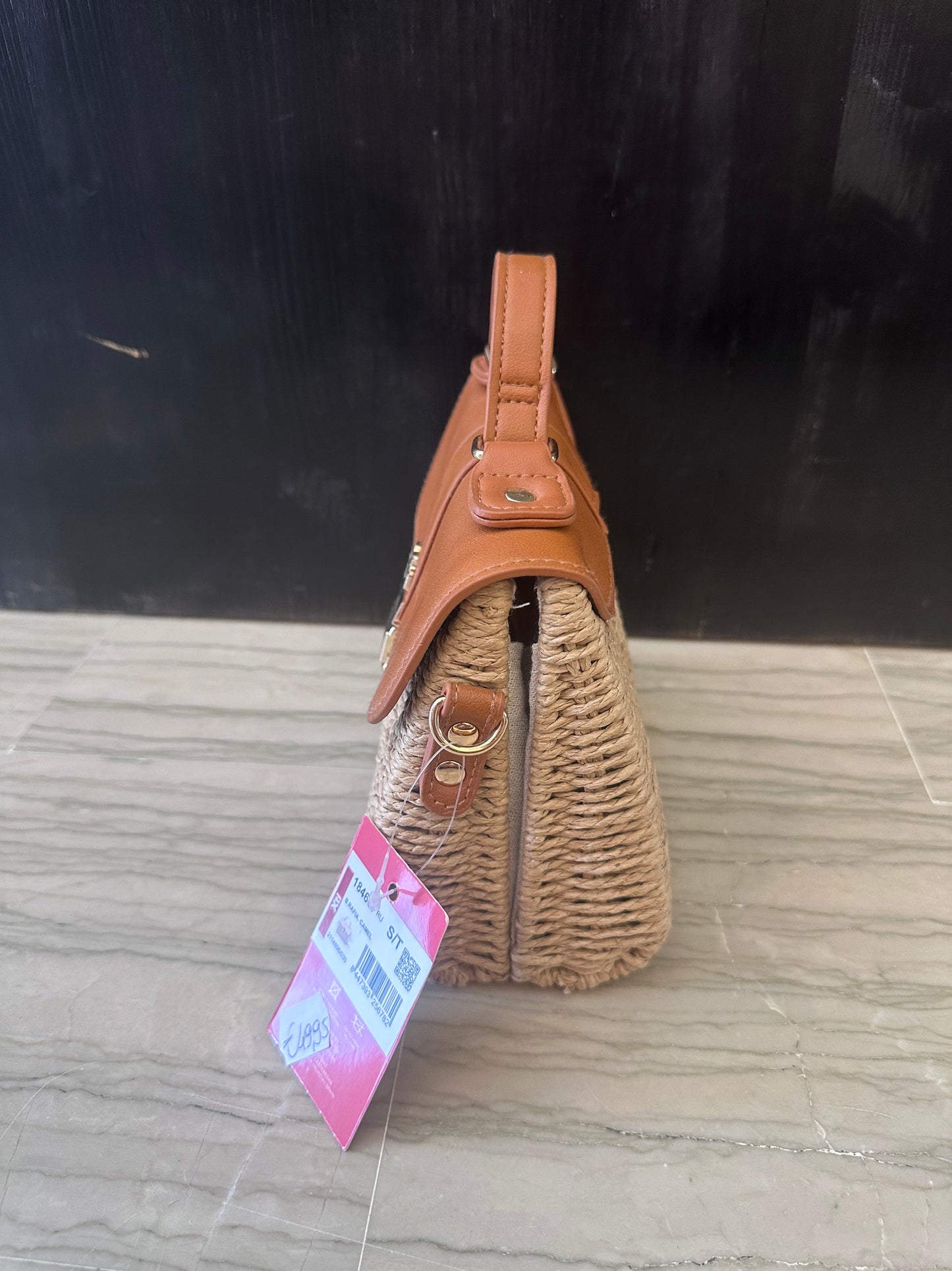 Borsa Xti in Paglia e Similpelle Cuoio – Borsa Donna a Mano e Tracolla Estiva
