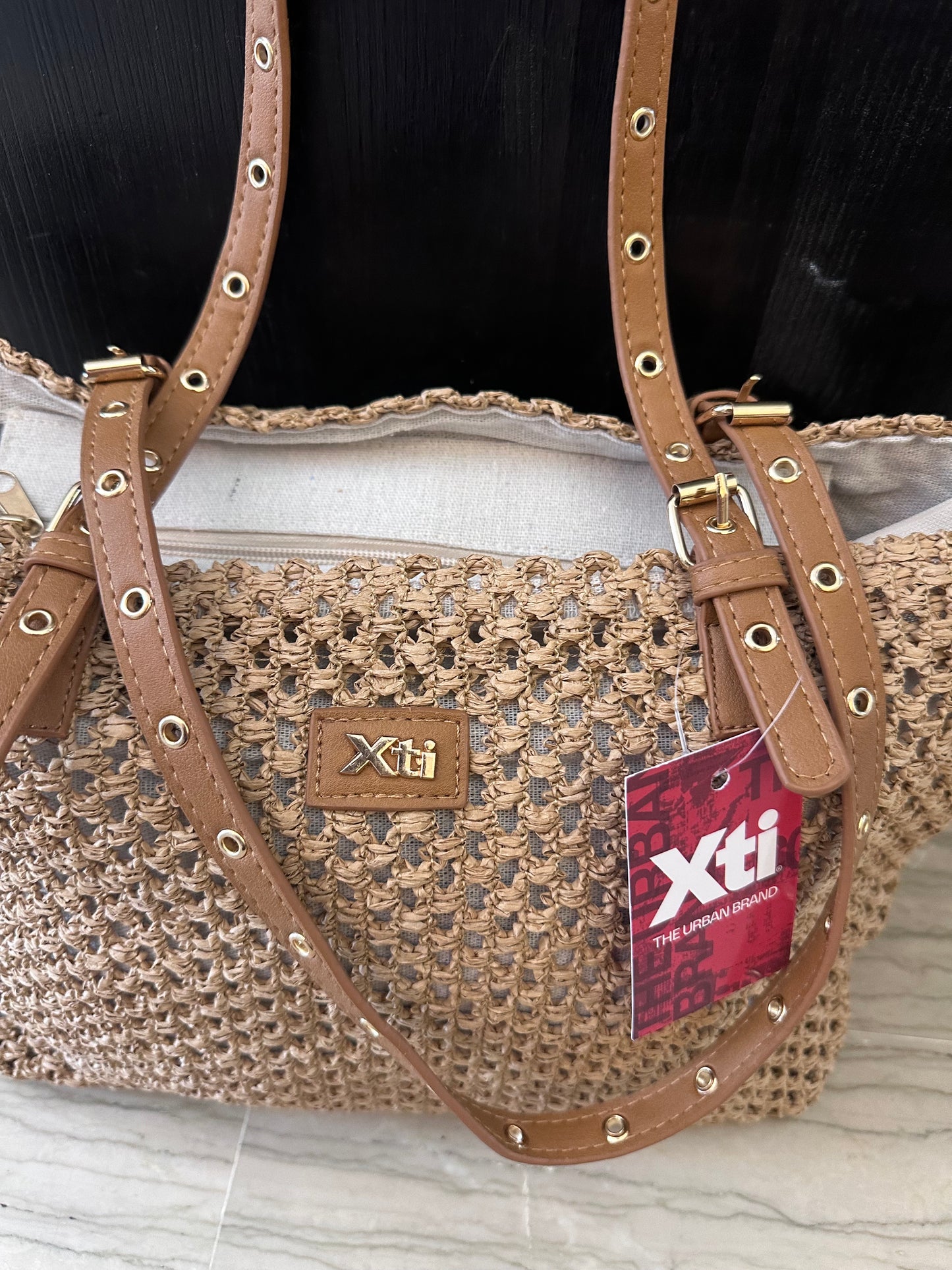 Borsa Shopping Xti in Rafia Morbida Naturale