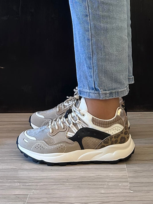 Sneaker Donna Marina Torres Beige con Inserti Animalier – Chunky Sporty Chic