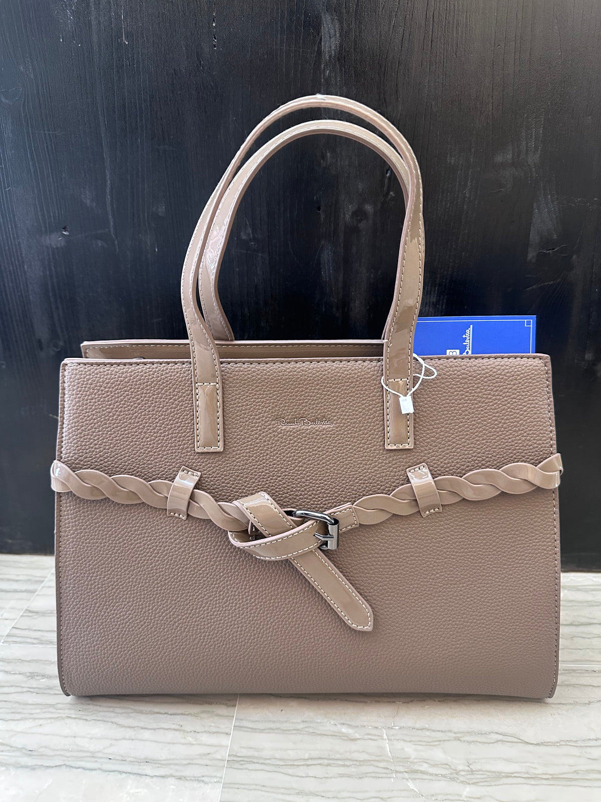 Borsa Donna Grande Tortora Renato Balestra con Catena Decorativa