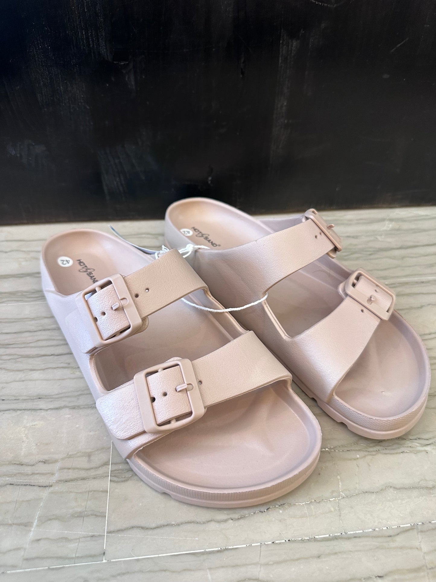 Ciabatta Uomo HOTSAND Beige Doppia Fascia Regolabile in Gomma