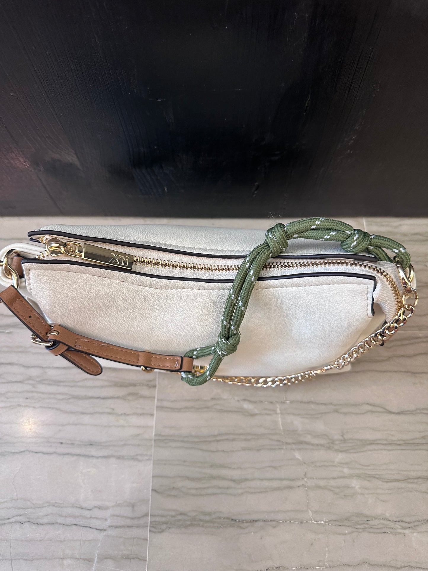 Borsa Xti Beige con Manico in Corda e Catena – Borsa Donna a Mano e Tracolla
