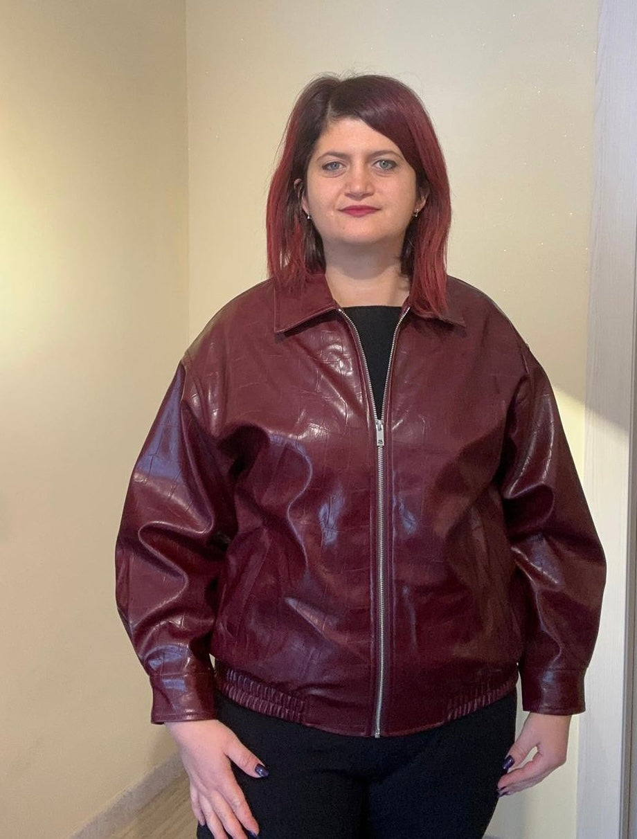 GIUBBINO ECOPELLE DONNA BORDEAUX