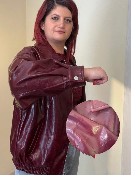 GIUBBINO ECOPELLE DONNA BORDEAUX