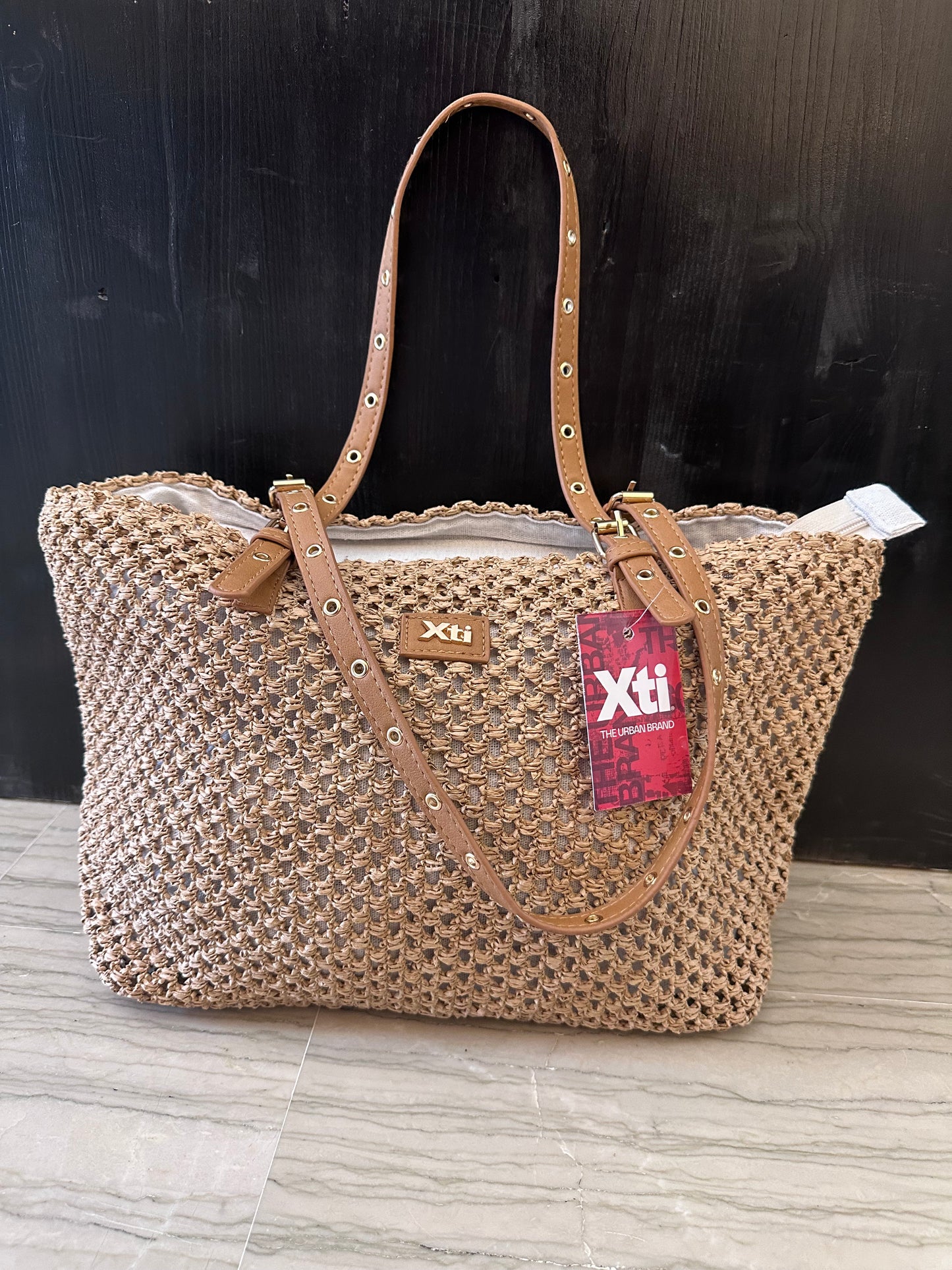 Borsa Shopping Xti in Rafia Morbida Naturale