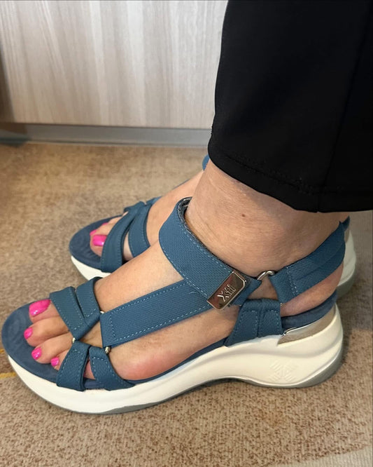 SANDALO XTI DONNA COMODO E LEGGERO CON VELCRO JEANS