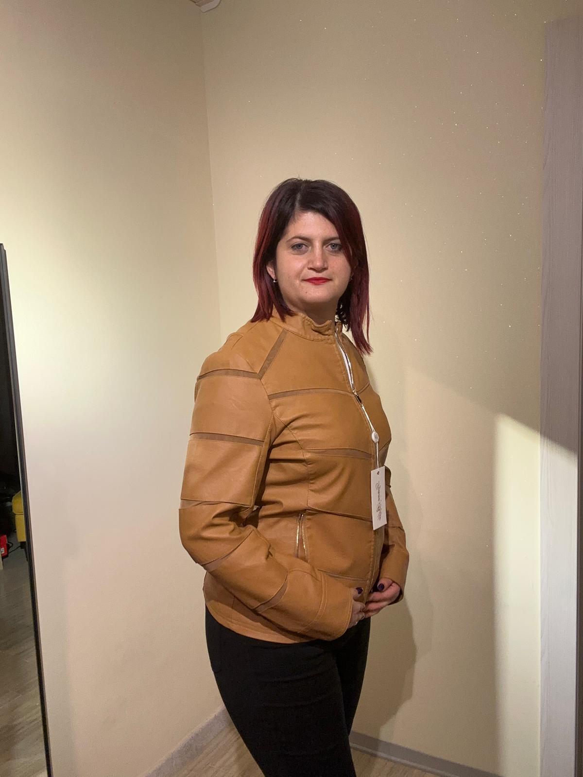 GIUBBINO DONNA ECOPELLE SENAPE