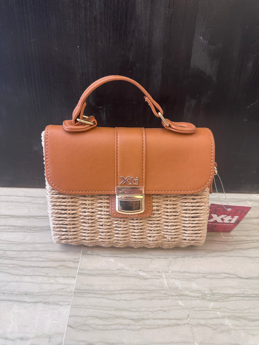 Borsa Xti in Paglia e Similpelle Cuoio – Borsa Donna a Mano e Tracolla Estiva