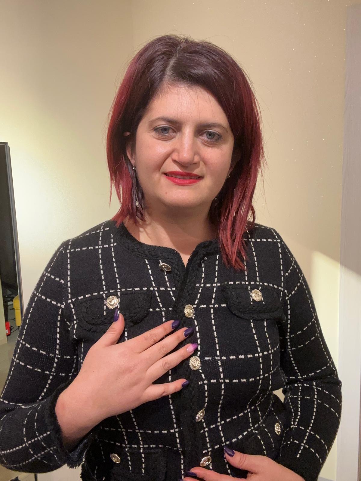 GIACCA MAGLIA DONNA NERA A QUADRI CON BOTTONI ORO