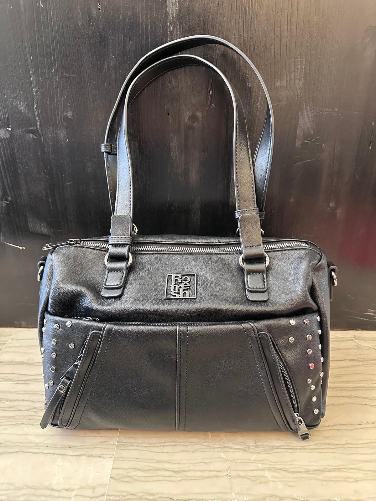 Borsa Donna Refresh – Nera con borchie decorative
