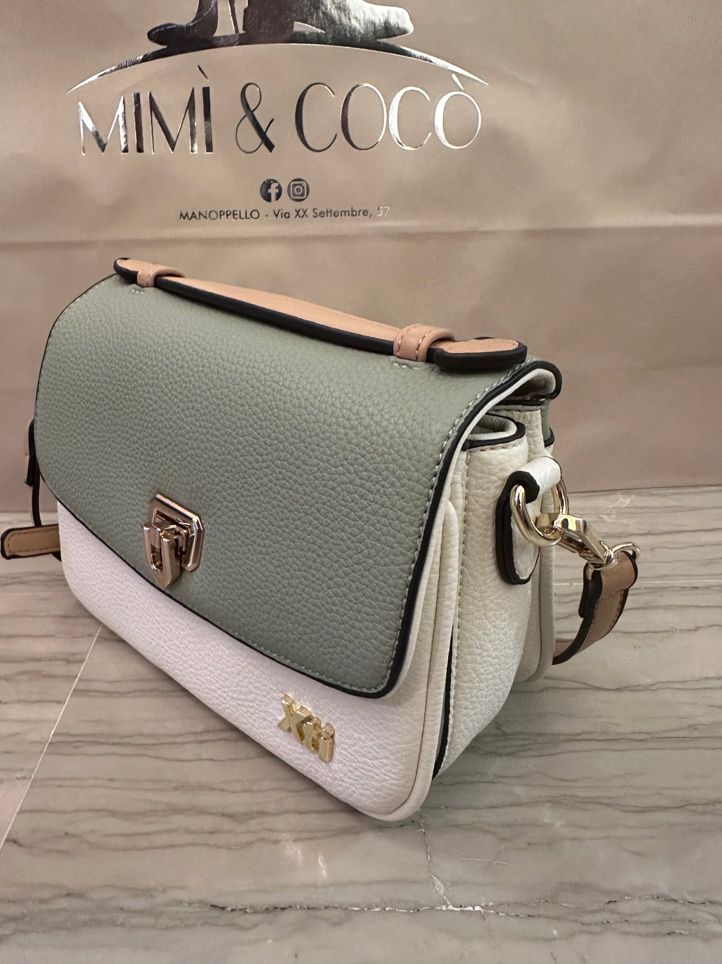 Borsa Multicolor Verde Beige Tracolla – Crossbody Elegante 19 cm