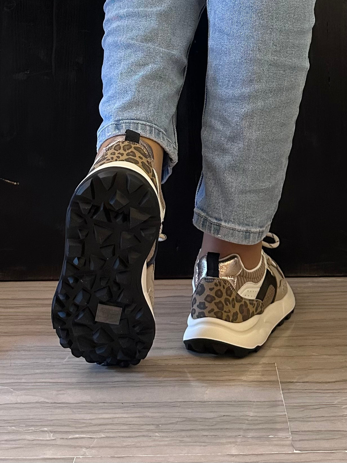 Sneaker Donna Marina Torres Beige con Inserti Animalier – Chunky Sporty Chic