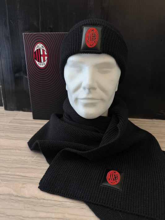SET UOMO CAPPELLO + SCIARPA AC MILAN - PRODOTTO UFFICIALE
