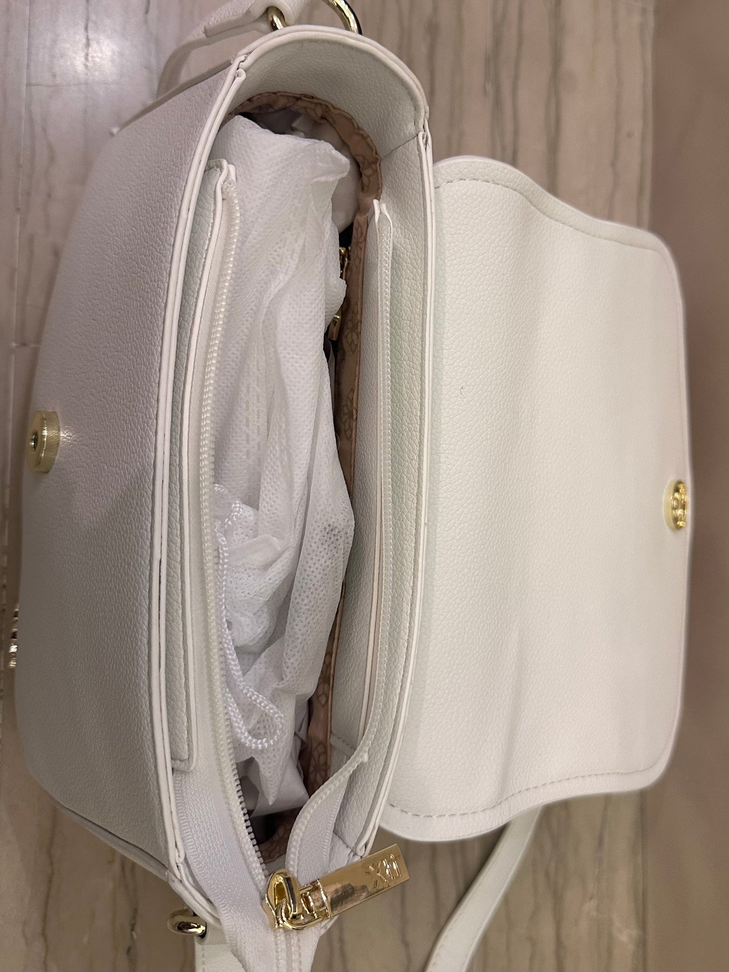 Borsa Donna Xti Bianca e Oro - Chic e Elegante