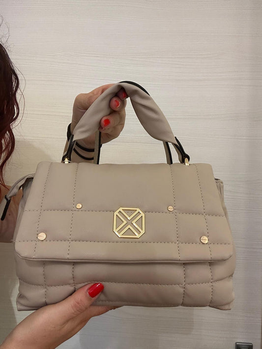 BORSA DONNA XTI MEDIA MORBIDA BEIGE A MANO E TRACOLLA