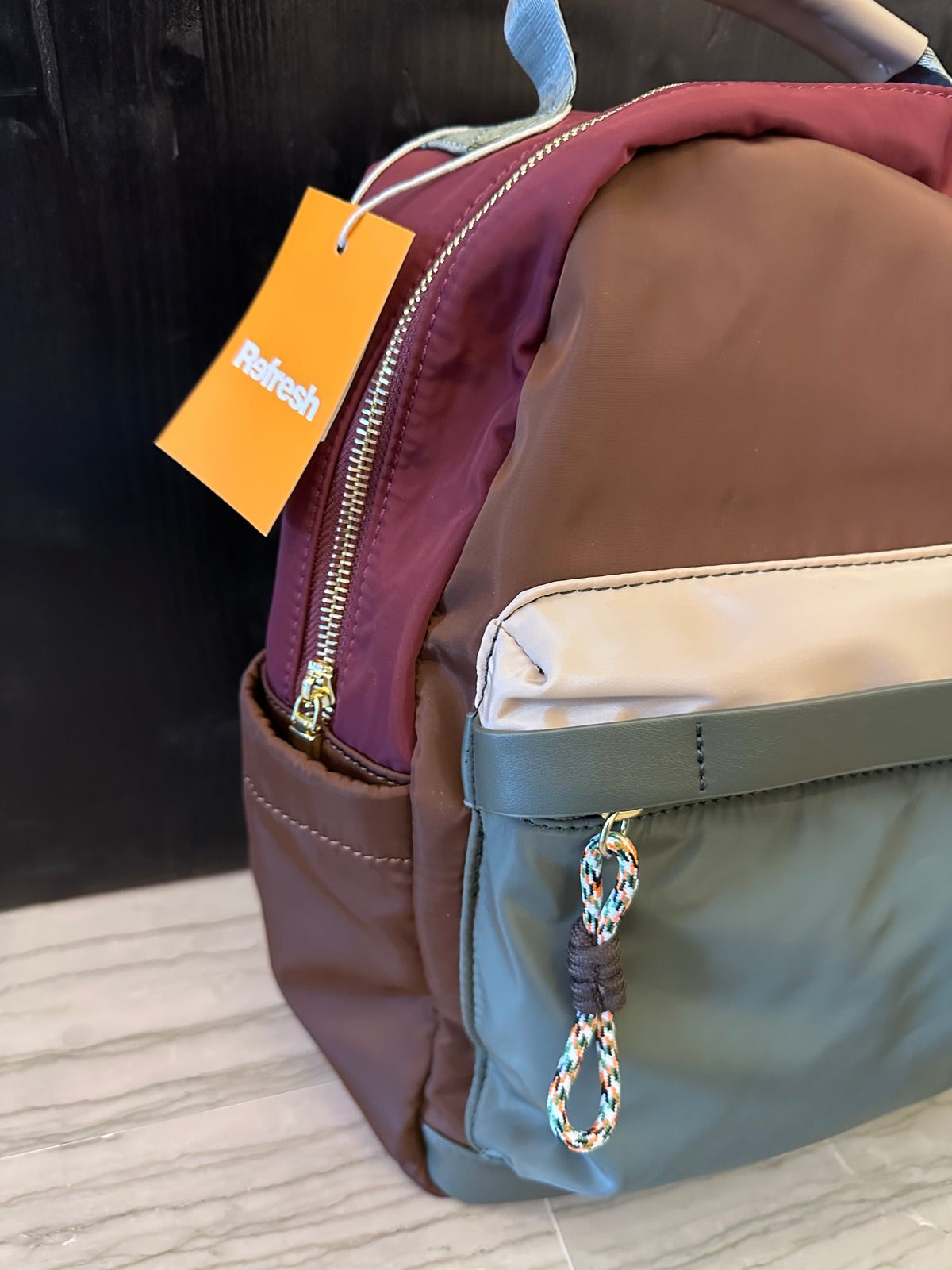Zainetto Refresh donna – Multicolore marrone Verdone bordeaux e rosa cipria