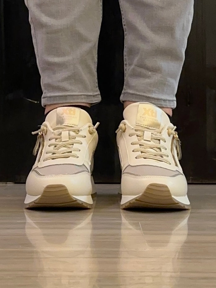Sneaker Donna Xti Beige Oro con Plantare Memory Estraibile