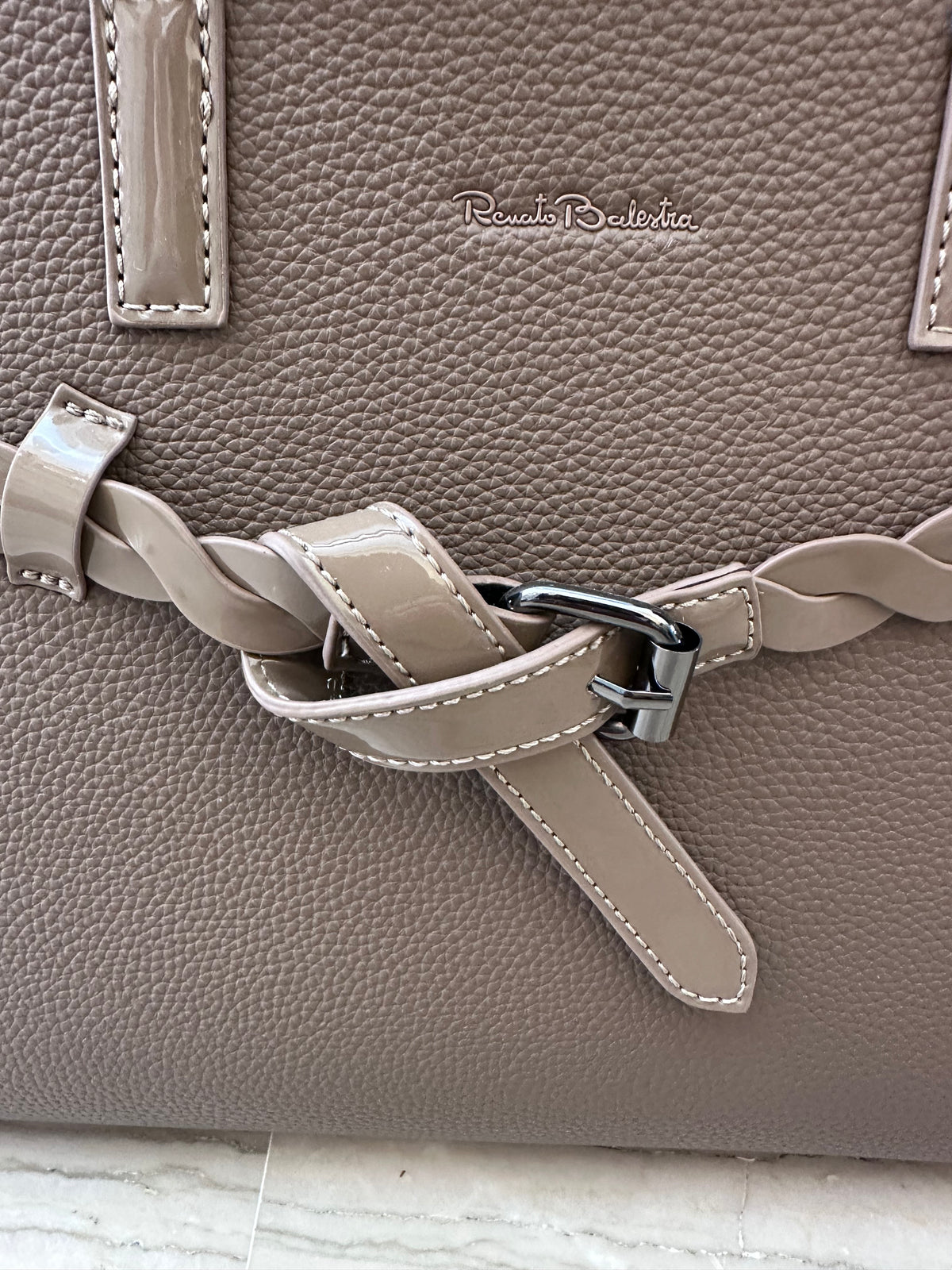 Borsa Donna Grande Tortora Renato Balestra con Catena Decorativa