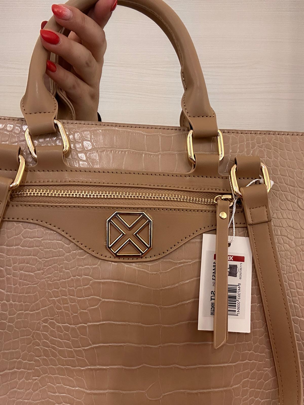 BORSA DONNA XTI RIGIDA ROSA ANTICO A MANO O A TRACOLLA