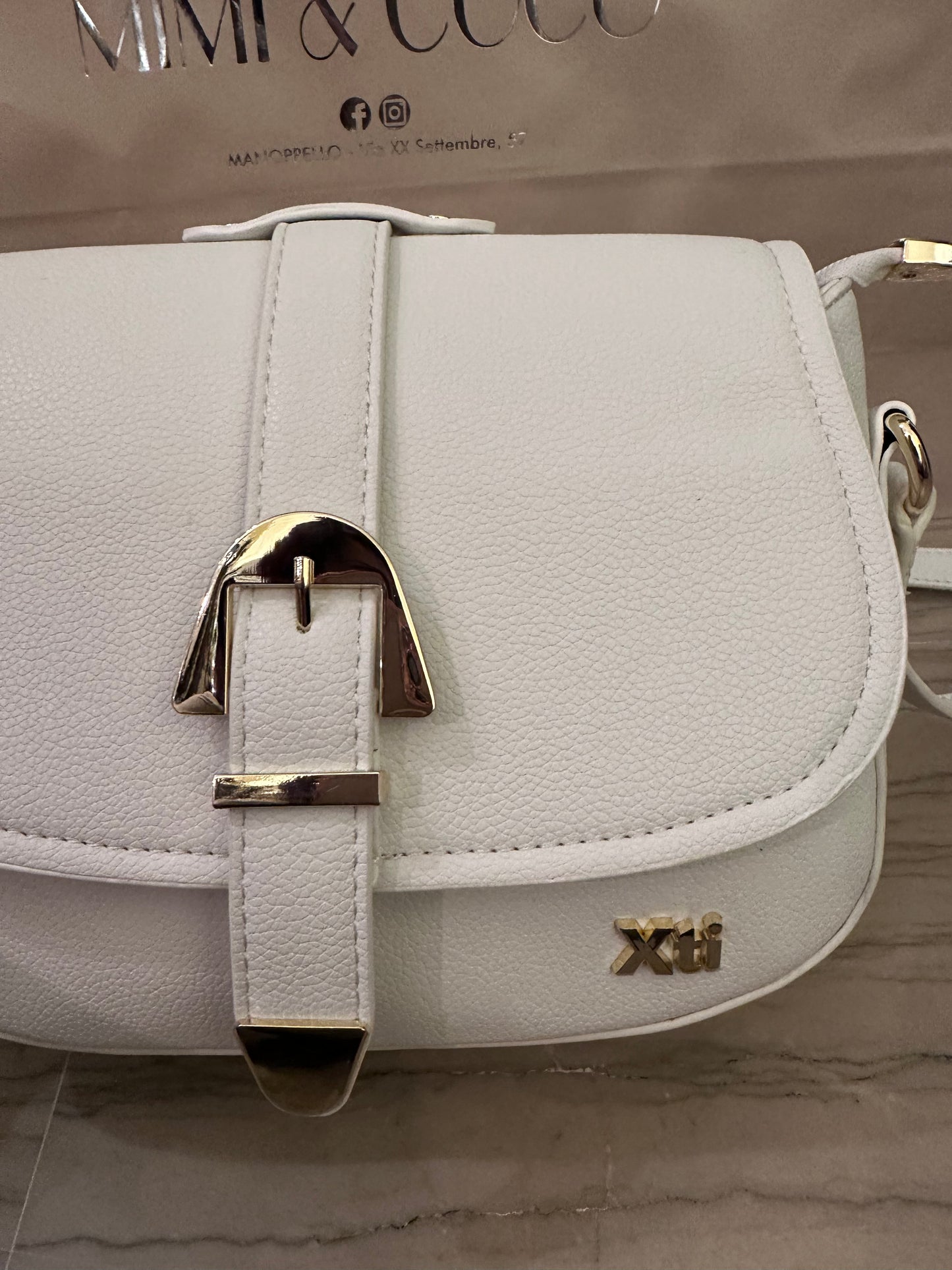 Borsa Donna Xti Bianca e Oro - Chic e Elegante