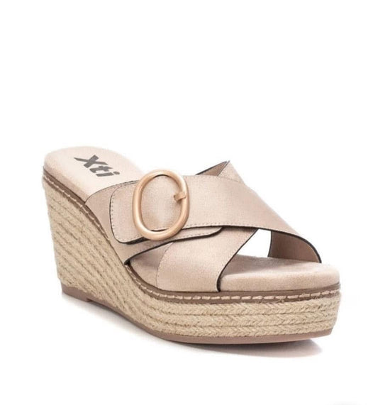 CIABATTA XTI DONNA CON ZEPPA IN CORDA BEIGE