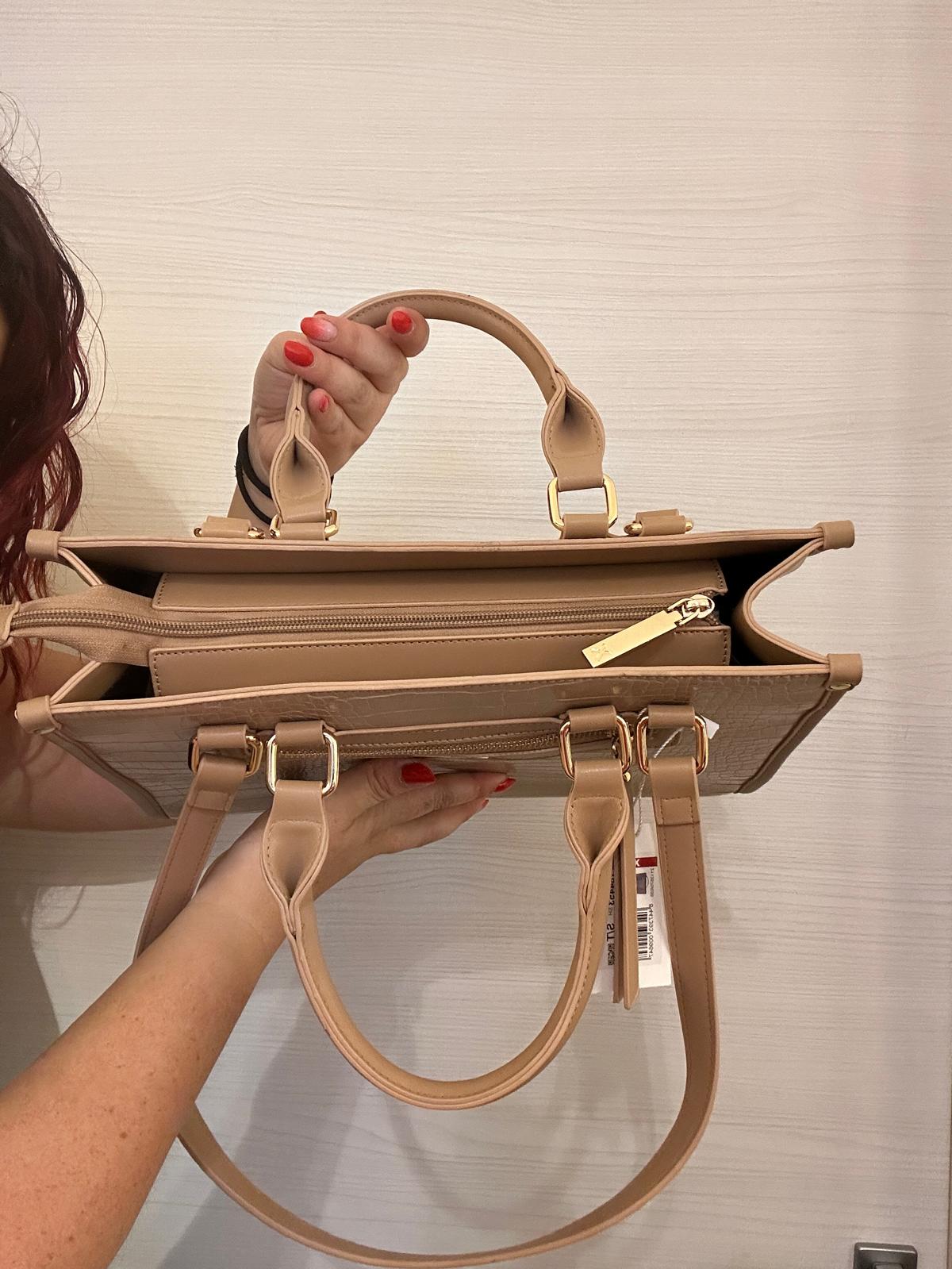 BORSA DONNA XTI RIGIDA ROSA ANTICO A MANO O A TRACOLLA