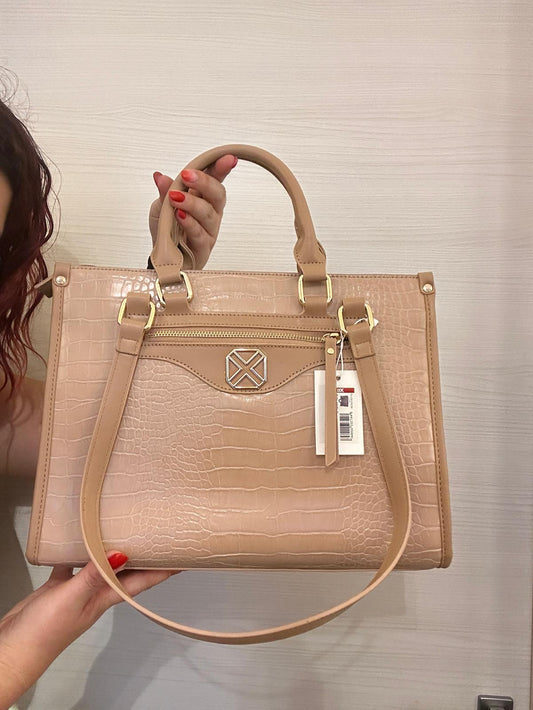 BORSA DONNA XTI RIGIDA ROSA ANTICO A MANO O A TRACOLLA