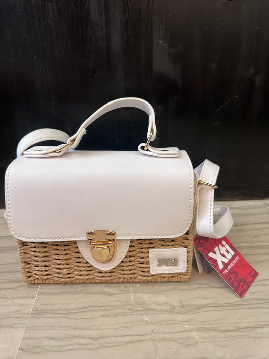 Borsa Xti Bianca Effetto Paglia – Borsa Donna a Mano e Tracolla