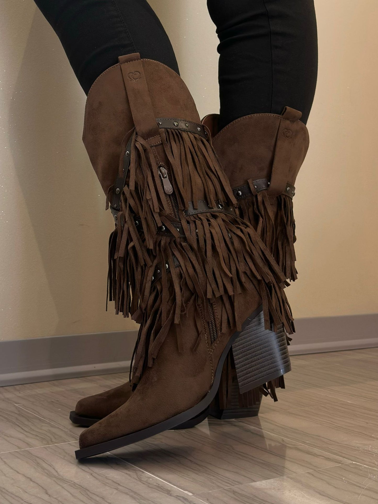 STIVALE DONNA CRICHIC TEXANO IN PELLE CAFFÈ