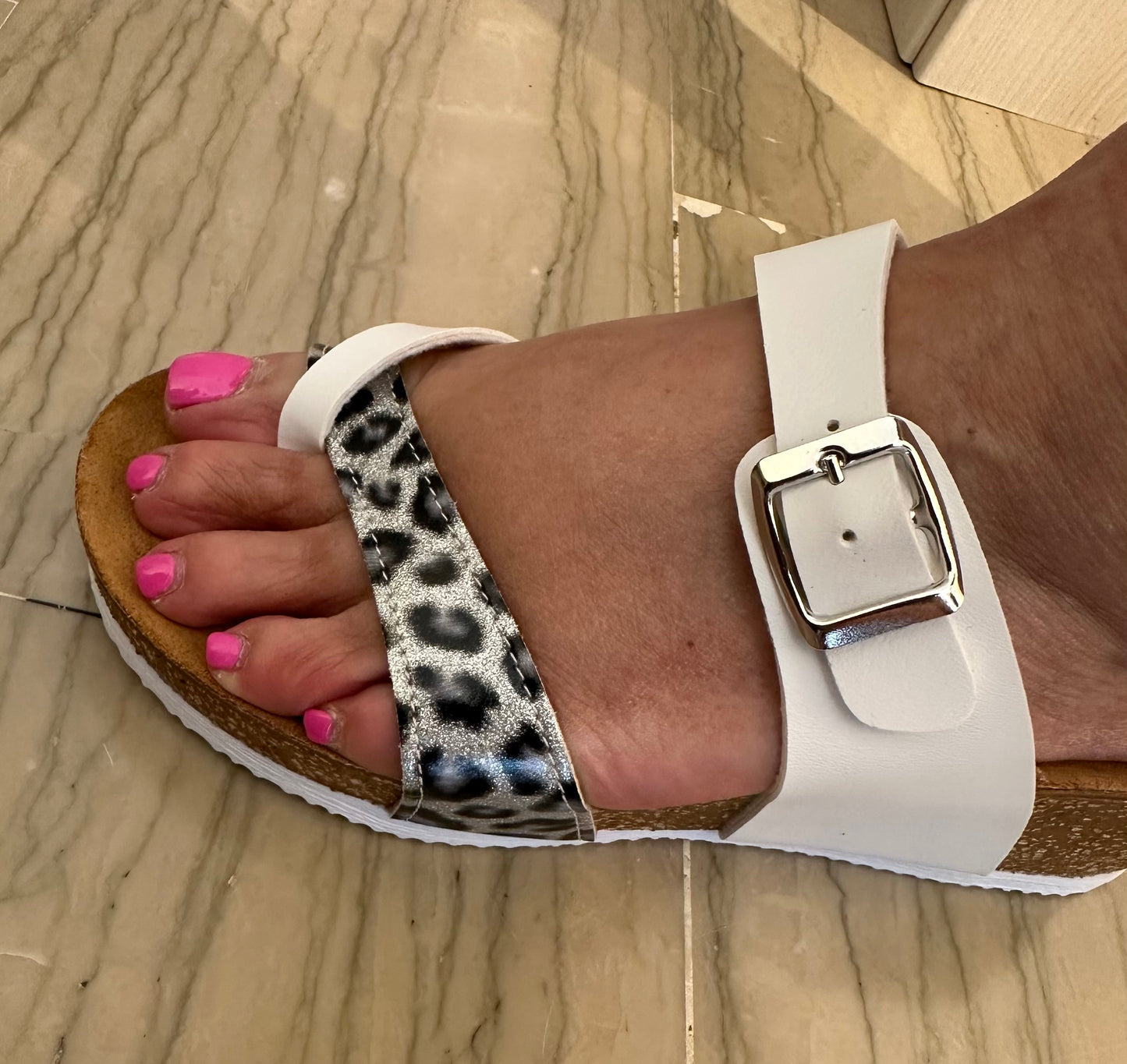 CIABATTA INFRADITO BIO COLOR’S DONNA BIANCO LEOPARDATO
