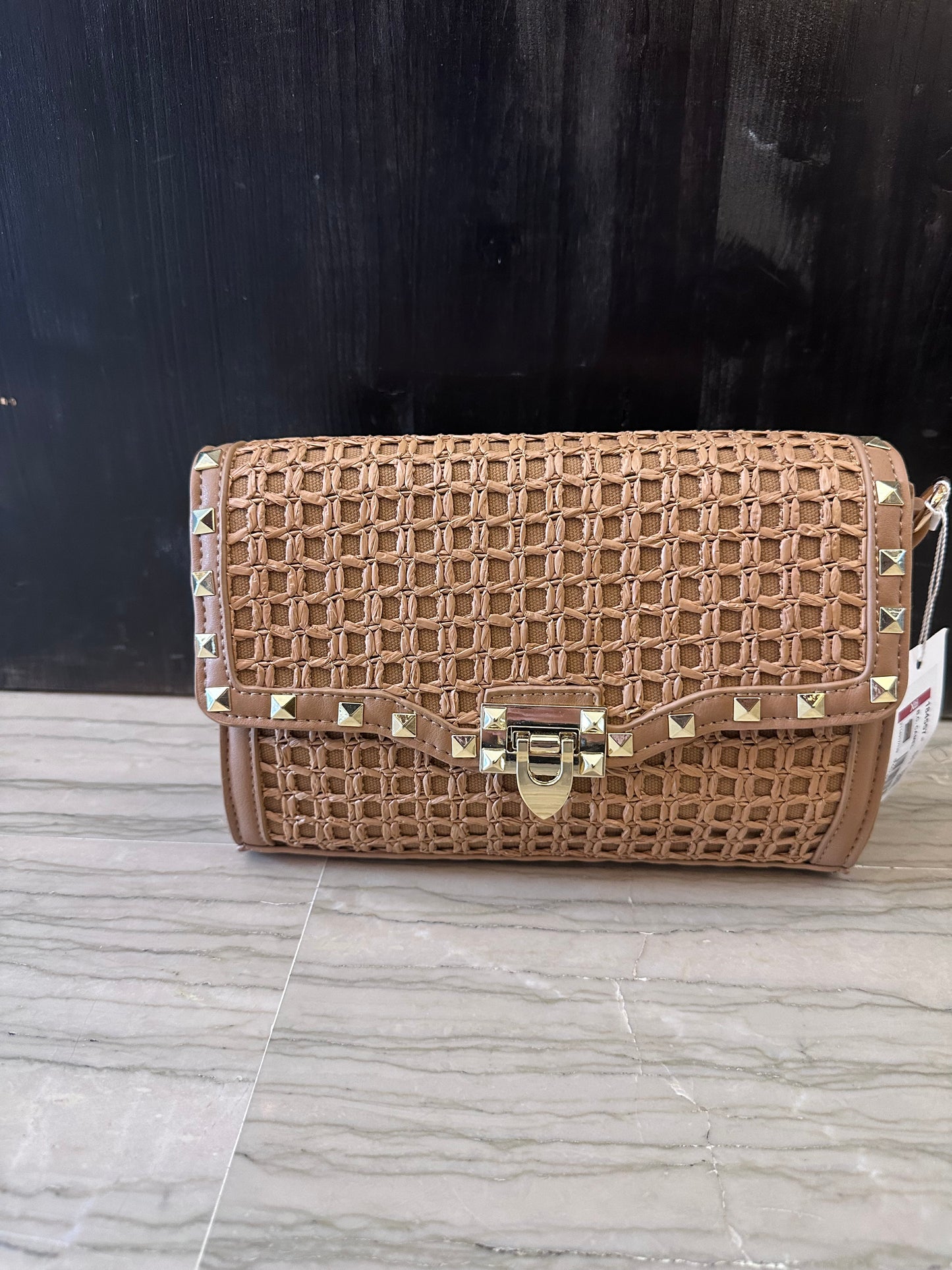 Borsa Xti Tracolla Intrecciata Cuoio con Borchie