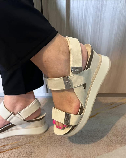 SANDALO XTI DONNA A ZEPPA CON STRAPPO GHIACCIO