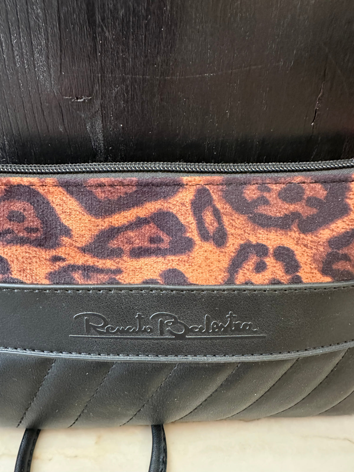 Tracollina Renato Balestra – Nero con dettaglio animalier