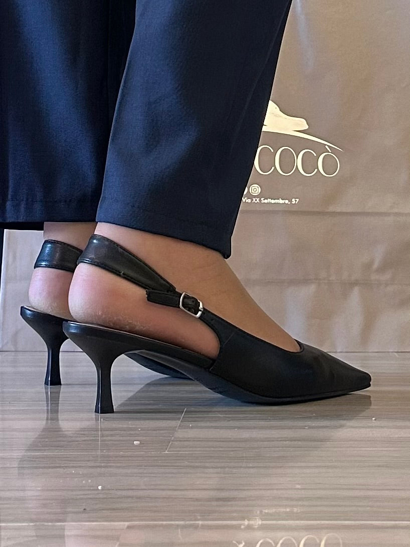 Décolleté Slingback Donna Crichic Nera – Interno in Pelle
