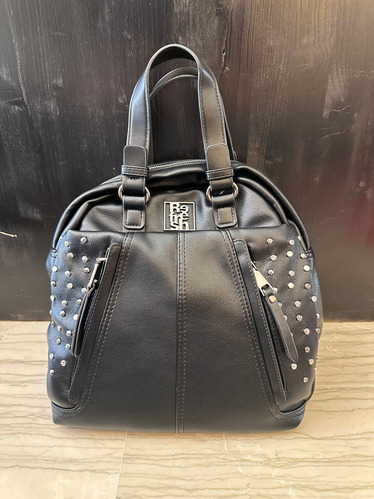 Zaino Refresh donna – Nero con borchie