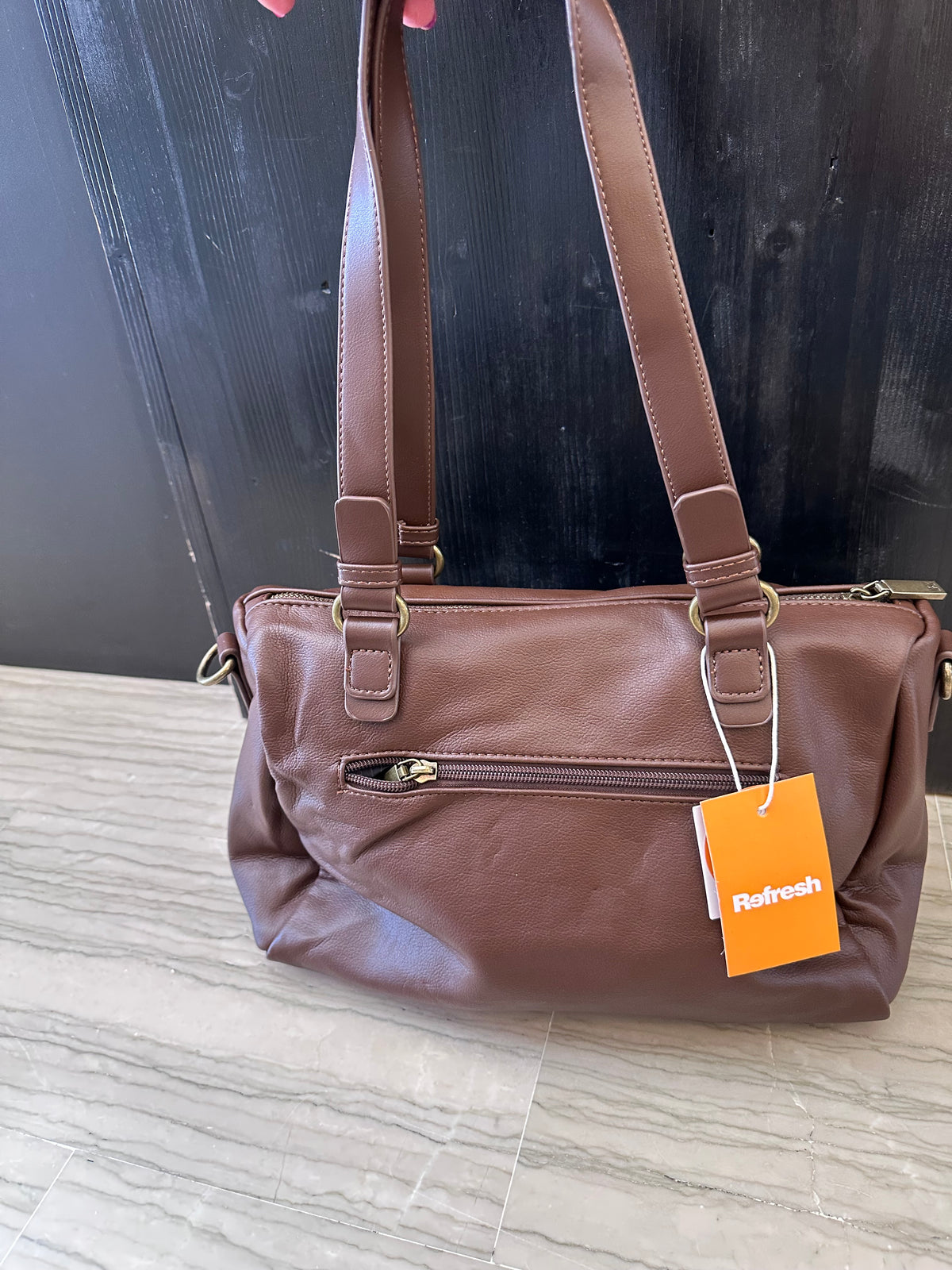 Borsa Donna Marrone Refresh con Borchie e Tracolla