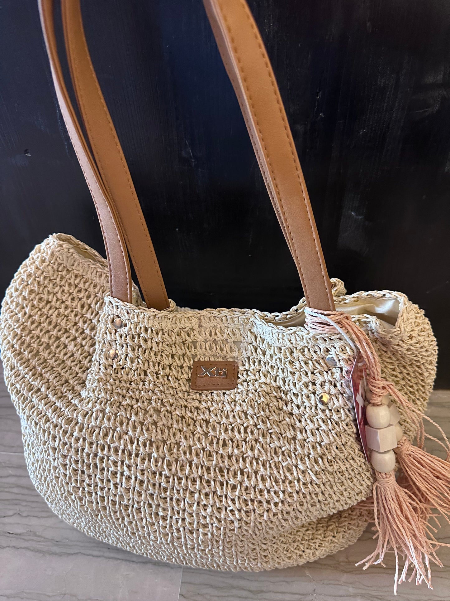 Borsa Xti Intrecciata Naturale con Nappina – Shopper Donna Estiva