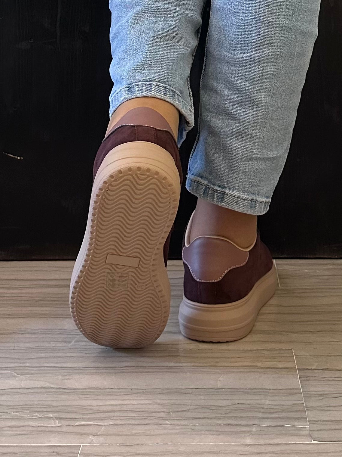 Marina Torres Sneaker Donna Bordeaux con Charm Gioiello e Suola Platform