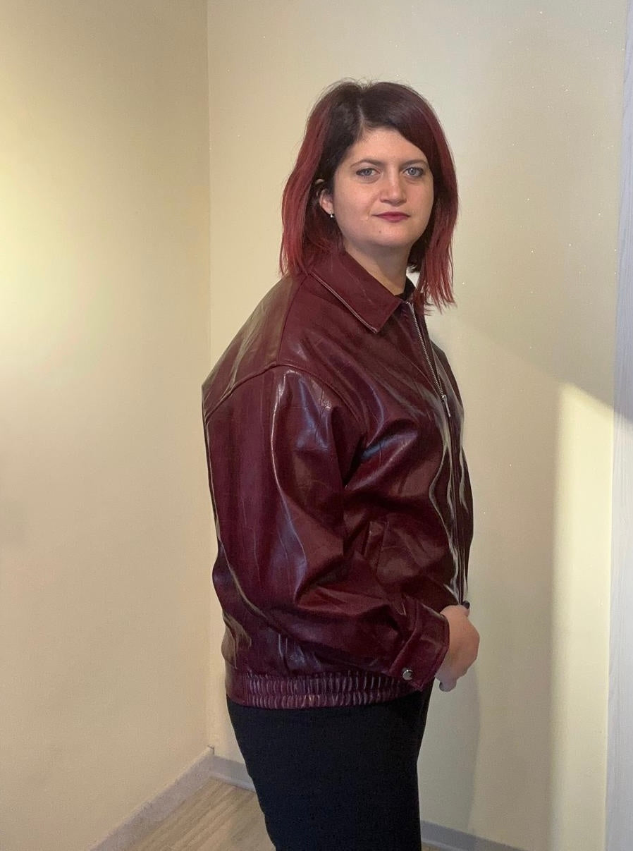 GIUBBINO ECOPELLE DONNA BORDEAUX