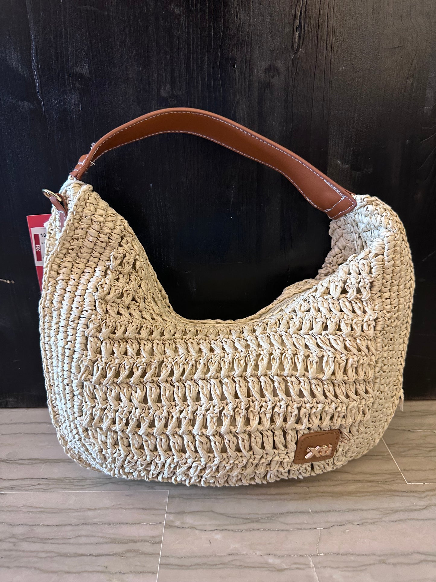 Borsa a Mezzaluna Xti Effetto Paglia Naturale – Hobo Bag Donna Estate