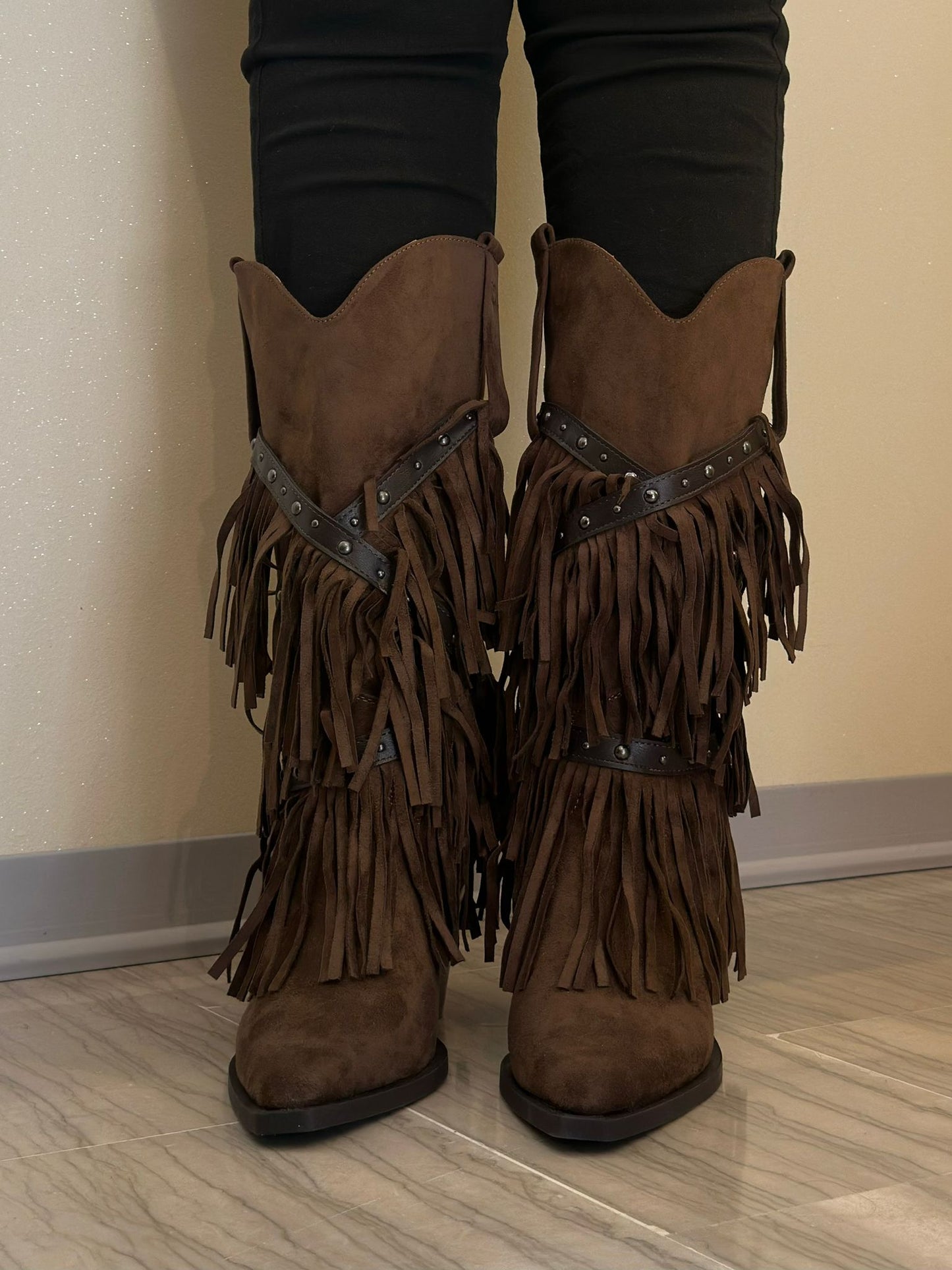 STIVALE DONNA CRICHIC TEXANO IN PELLE CAFFÈ