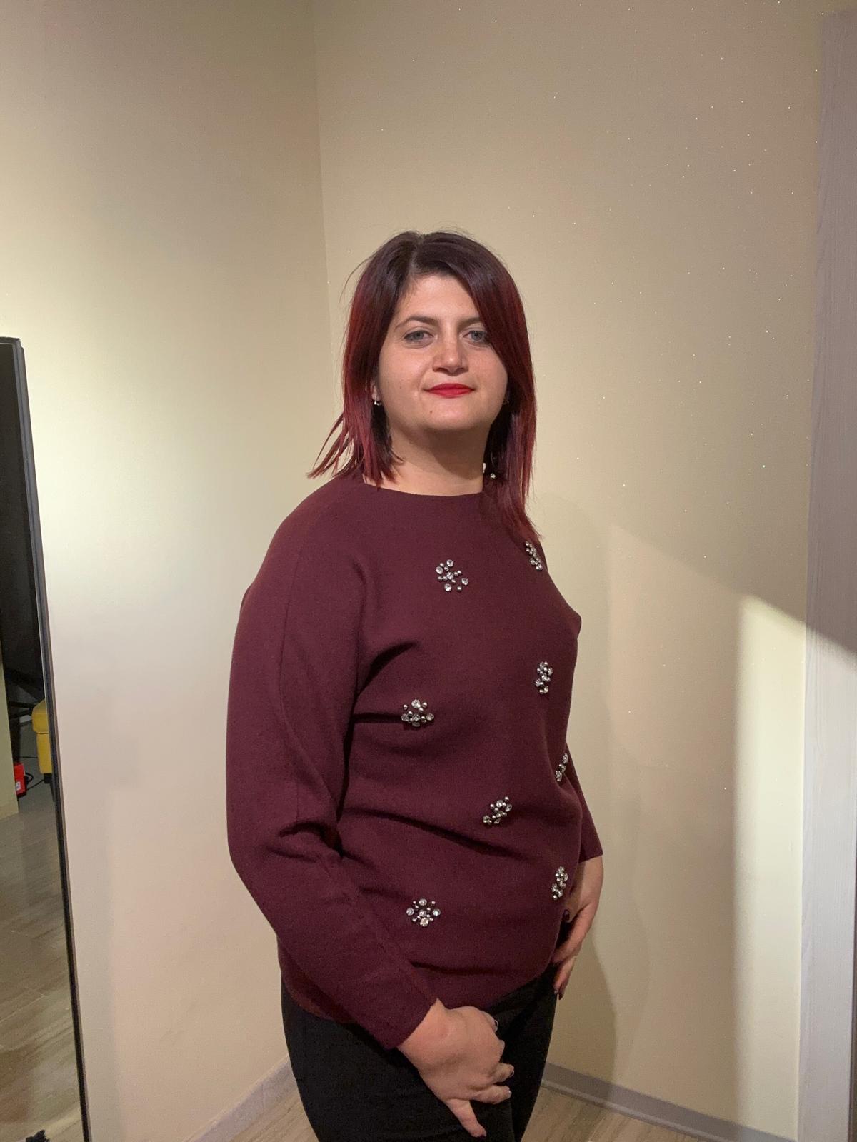 MAGLIA DONNA VINACCIO IN VISCOSA CON STRASS