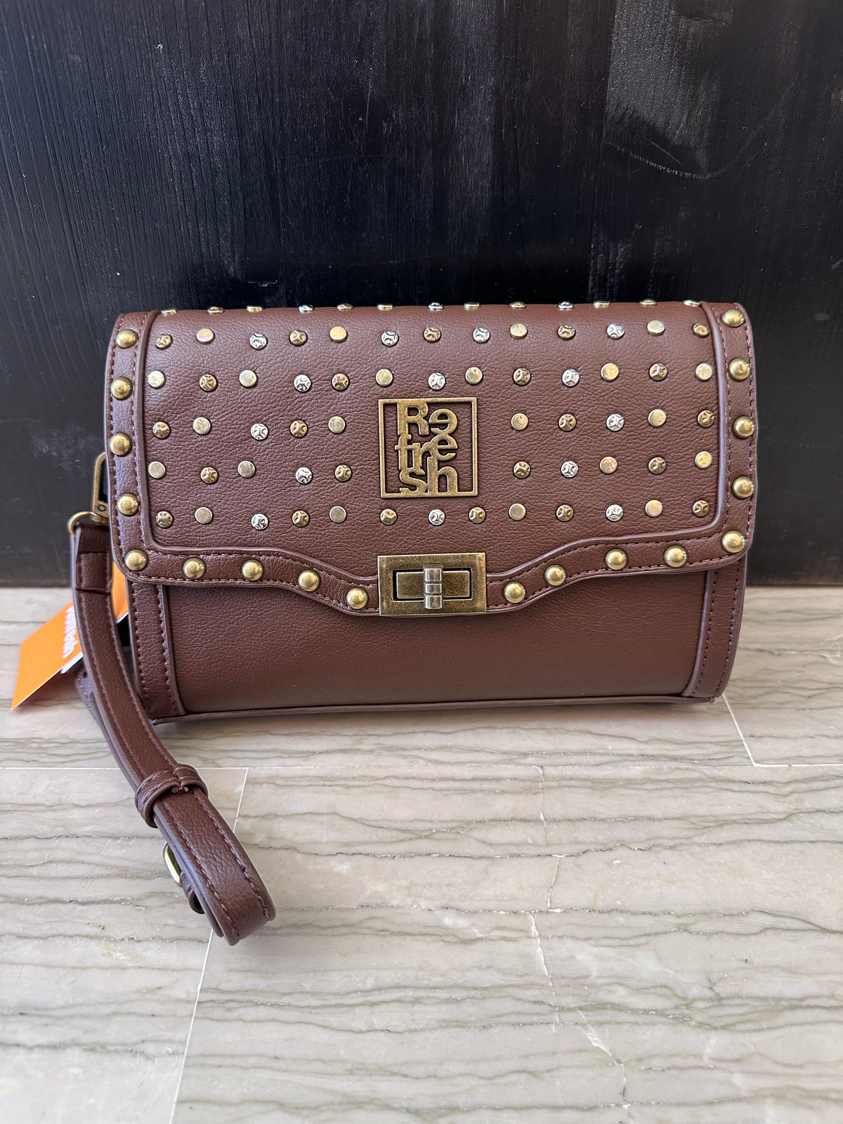 Tracollina Donna Marrone con Borchie Refresh