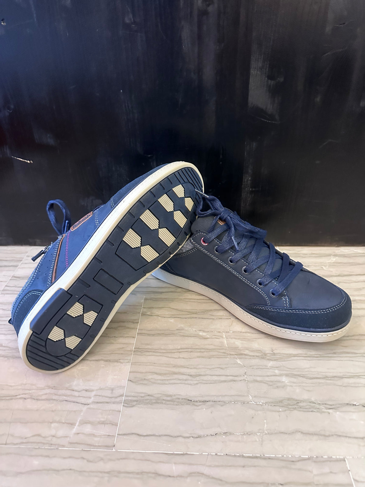 Sneaker Uomo Refresh Blu Navy con Lacci e Zip Laterale – Casual Sportiva