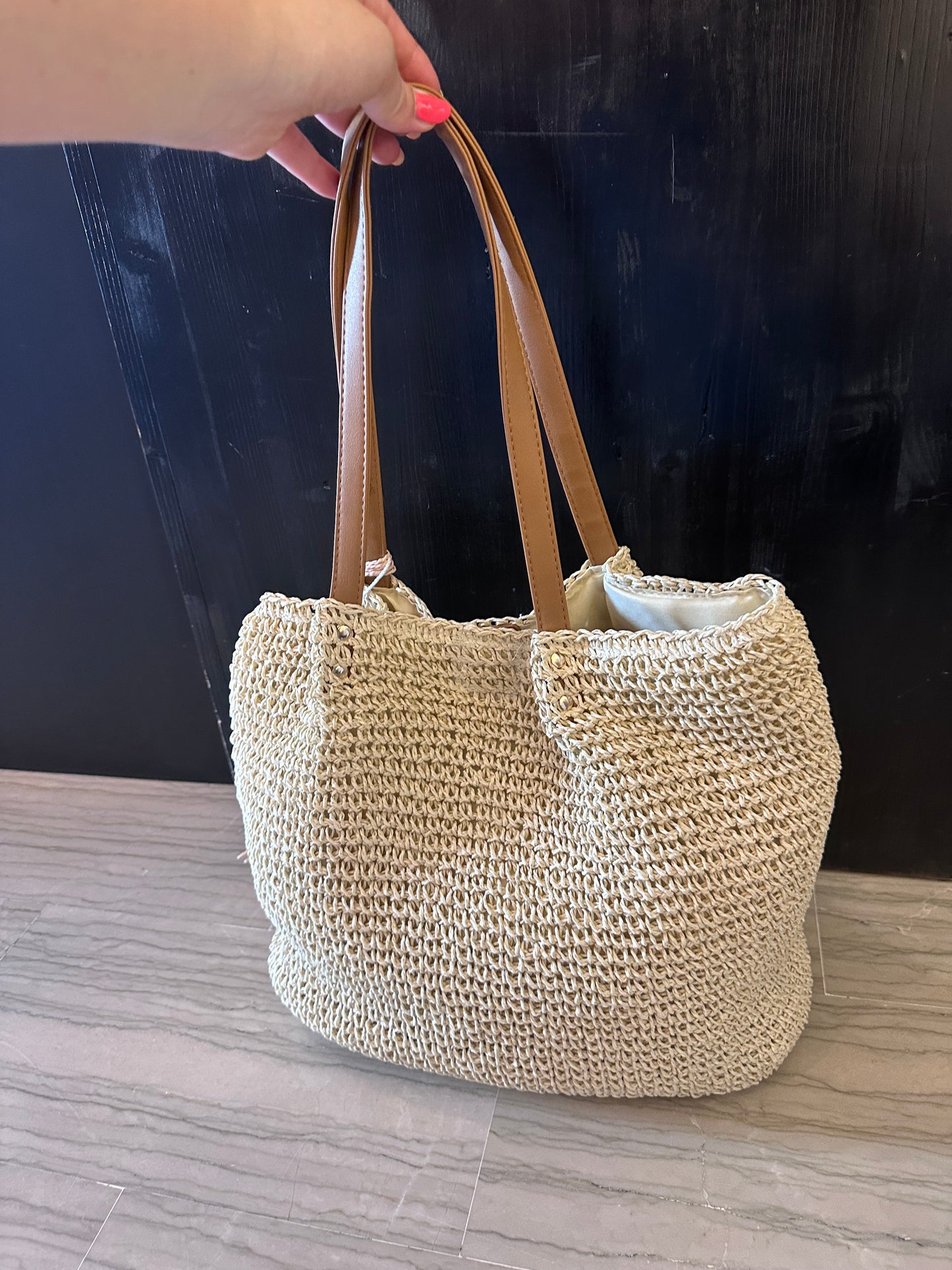 Borsa Xti Intrecciata Naturale con Nappina – Shopper Donna Estiva