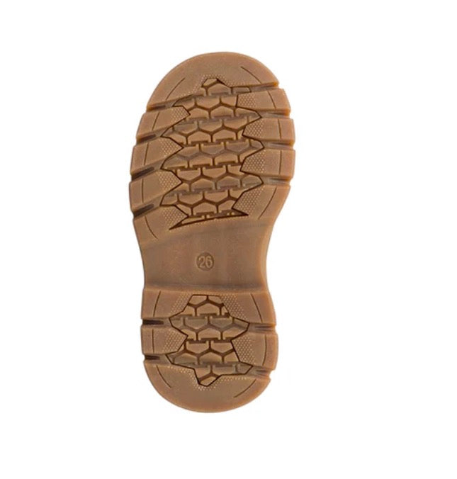 SCARPONCINO DA BAMBINO AMERICANINO COM LACCI E ZIP INTERNA - COLOR OCRA