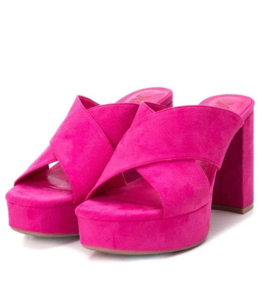SANDALO XTI FUCSIA CON TACCO LARGO