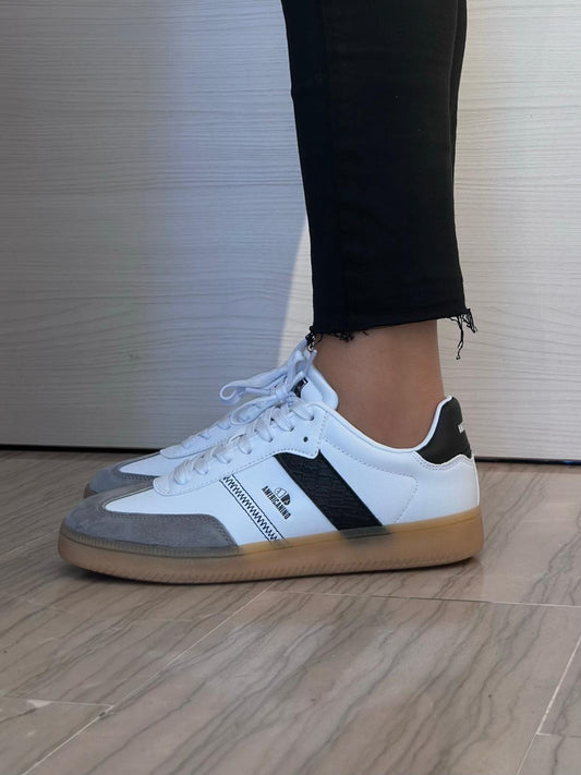 SNEAKER DONNA AMERICANINO BIANCA GRIGIA E NERA