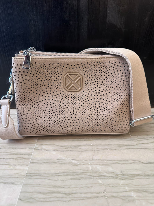 Tracollina Taupe Xti Traforata Multi Scomparto – Borsa Donna Comoda Estate