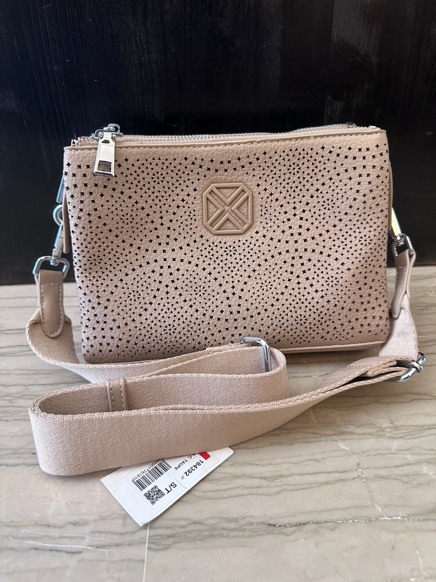 Tracollina Taupe Xti Traforata Multi Scomparto – Borsa Donna Comoda Estate